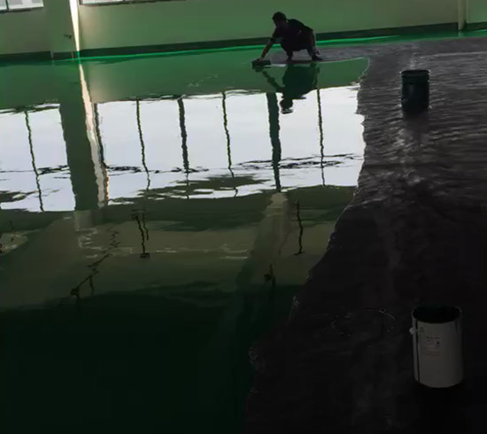 湖南邵陽(yáng)訊源電子湖南分廠3000平艷綠防靜電自流平